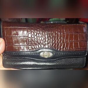 Brighton Brown and Black Crocodile Embossed Wallet